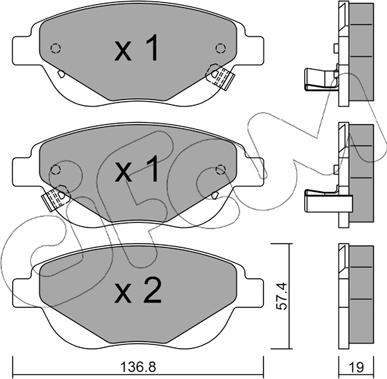 Cifam 822-948-1 - Kit de plaquettes de frein, frein à disque cwaw.fr