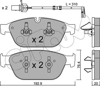 Cifam 822-954-0K - Kit de plaquettes de frein, frein à disque cwaw.fr