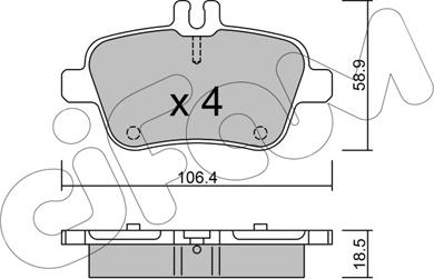 Cifam 822-966-0 - Kit de plaquettes de frein, frein à disque cwaw.fr