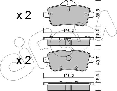 Cifam 822-968-0 - Kit de plaquettes de frein, frein à disque cwaw.fr