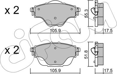 Cifam 822-988-0 - Kit de plaquettes de frein, frein à disque cwaw.fr