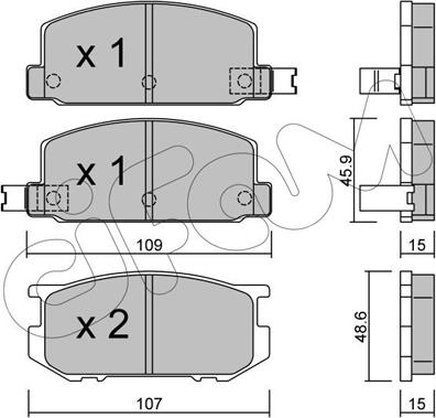 Cifam 822-498-0 - Kit de plaquettes de frein, frein à disque cwaw.fr