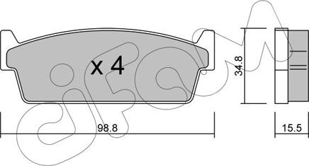 Cifam 822-493-0 - Kit de plaquettes de frein, frein à disque cwaw.fr