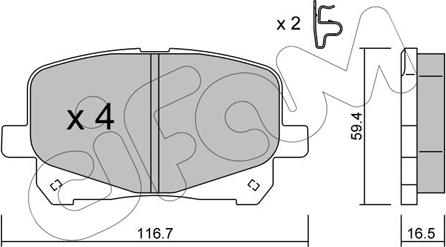 Cifam 822-443-0 - Kit de plaquettes de frein, frein à disque cwaw.fr