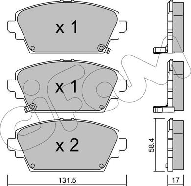 Cifam 822-464-1 - Kit de plaquettes de frein, frein à disque cwaw.fr