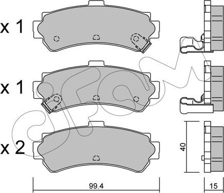 Cifam 822-403-0 - Kit de plaquettes de frein, frein à disque cwaw.fr