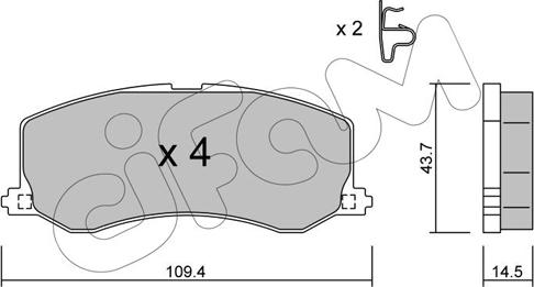 Cifam 822-417-0 - Kit de plaquettes de frein, frein à disque cwaw.fr