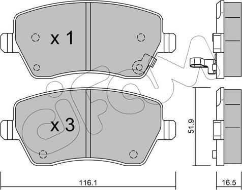 Cifam 822-485-1 - Kit de plaquettes de frein, frein à disque cwaw.fr