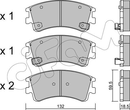 Cifam 822-476-0 - Kit de plaquettes de frein, frein à disque cwaw.fr