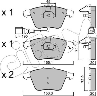 Cifam 822-549-4 - Kit de plaquettes de frein, frein à disque cwaw.fr