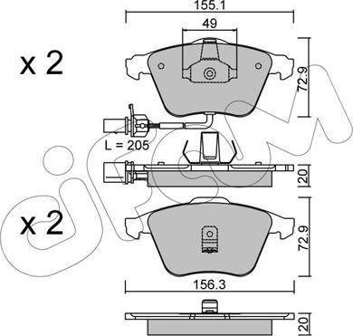 Cifam 822-549-0 - Kit de plaquettes de frein, frein à disque cwaw.fr