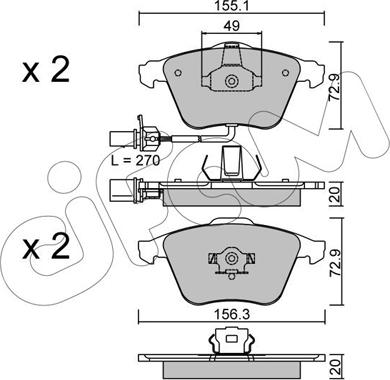 Cifam 822-549-1 - Kit de plaquettes de frein, frein à disque cwaw.fr