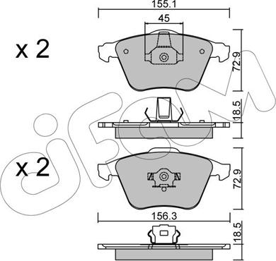 Cifam 822-549-3 - Kit de plaquettes de frein, frein à disque cwaw.fr