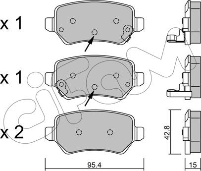 Cifam 822-542-2 - Kit de plaquettes de frein, frein à disque cwaw.fr