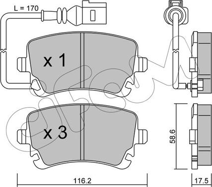 Cifam 822-554-0 - Kit de plaquettes de frein, frein à disque cwaw.fr