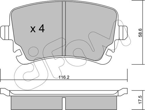 Cifam 822-554-2 - Kit de plaquettes de frein, frein à disque cwaw.fr