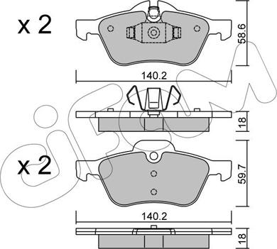 Cifam 822-555-0 - Kit de plaquettes de frein, frein à disque cwaw.fr