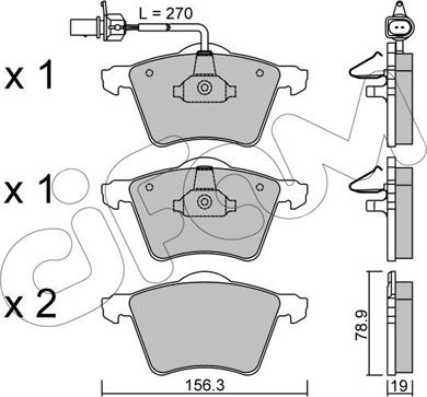 Cifam 822-550-0 - Kit de plaquettes de frein, frein à disque cwaw.fr