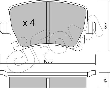 Cifam 822-553-0 - Kit de plaquettes de frein, frein à disque cwaw.fr