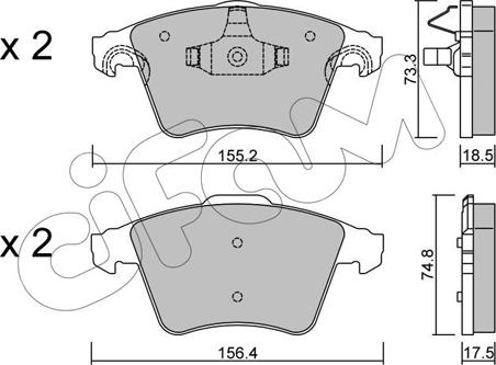 Cifam 822-552-4 - Kit de plaquettes de frein, frein à disque cwaw.fr