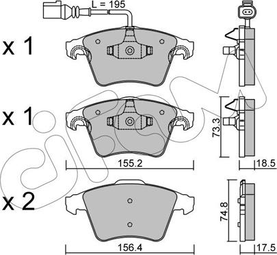 Cifam 822-552-1 - Kit de plaquettes de frein, frein à disque cwaw.fr