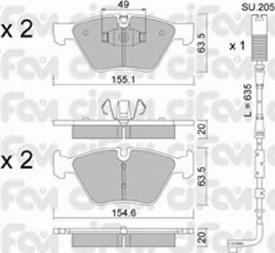 Cifam 822-557-5K - Kit de plaquettes de frein, frein à disque cwaw.fr