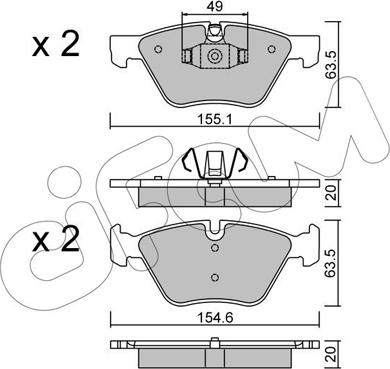 Cifam 822-557-5 - Kit de plaquettes de frein, frein à disque cwaw.fr