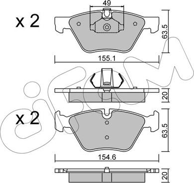 Cifam 822-557-0 - Kit de plaquettes de frein, frein à disque cwaw.fr