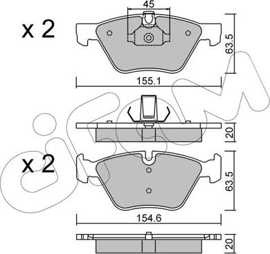 Cifam 822-557-3 - Kit de plaquettes de frein, frein à disque cwaw.fr