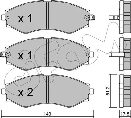 Cifam 822-509-0 - Kit de plaquettes de frein, frein à disque cwaw.fr