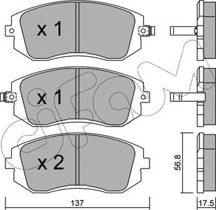 Cifam 822-500-0 - Kit de plaquettes de frein, frein à disque cwaw.fr