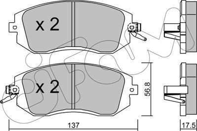 Cifam 822-500-1 - Kit de plaquettes de frein, frein à disque cwaw.fr