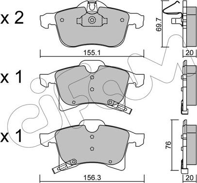 Cifam 822-539-0 - Kit de plaquettes de frein, frein à disque cwaw.fr