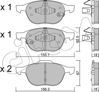 Cifam 822-534-2 - Kit de plaquettes de frein, frein à disque cwaw.fr