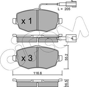 Cifam 822-528-1 - Kit de plaquettes de frein, frein à disque cwaw.fr