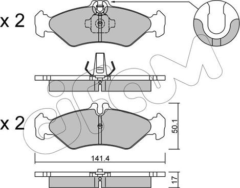 Cifam 822-571-0 - Kit de plaquettes de frein, frein à disque cwaw.fr