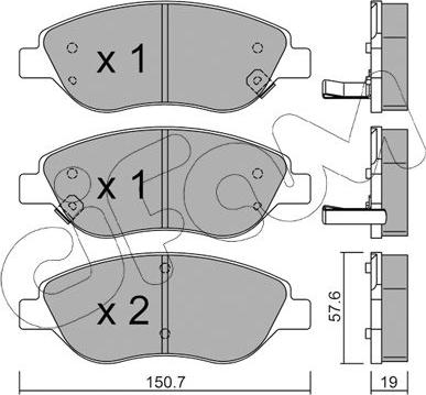 Cifam 822-577-2 - Kit de plaquettes de frein, frein à disque cwaw.fr