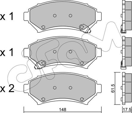 Cifam 822-696-0 - Kit de plaquettes de frein, frein à disque cwaw.fr