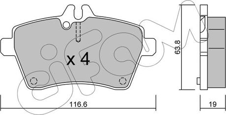 Cifam 822-646-0 - Kit de plaquettes de frein, frein à disque cwaw.fr