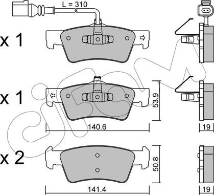 Cifam 822-661-1 - Kit de plaquettes de frein, frein à disque cwaw.fr