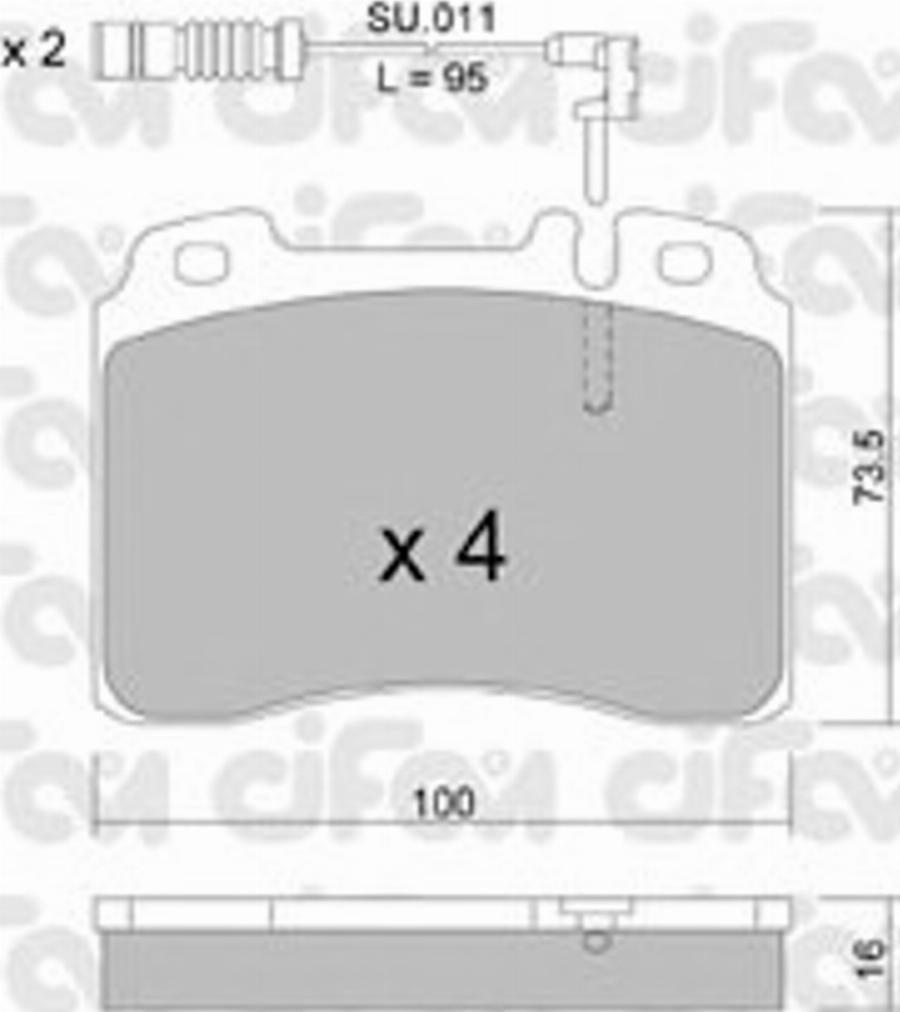 Cifam 822-667-1K - Kit de plaquettes de frein, frein à disque cwaw.fr