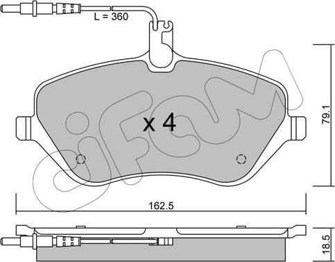 Cifam 822-601-0 - Kit de plaquettes de frein, frein à disque cwaw.fr