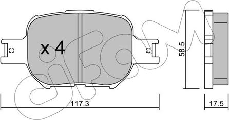 Cifam 822-614-0 - Kit de plaquettes de frein, frein à disque cwaw.fr