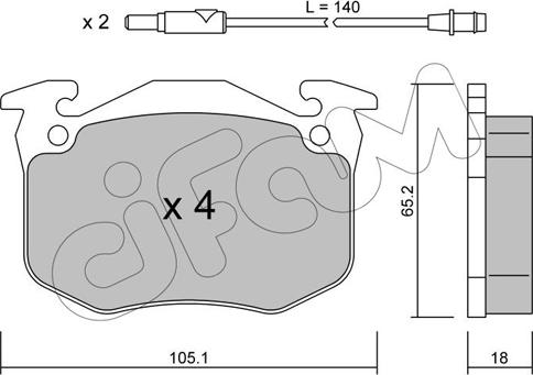 Cifam 822-090-0 - Kit de plaquettes de frein, frein à disque cwaw.fr