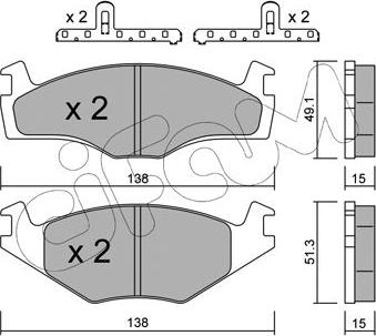 Cifam 822-045-0K - Kit de plaquettes de frein, frein à disque cwaw.fr