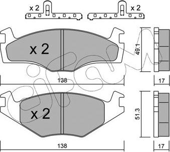 Cifam 822-045-2K - Kit de plaquettes de frein, frein à disque cwaw.fr