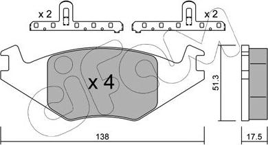 Cifam 822-047-0K - Kit de plaquettes de frein, frein à disque cwaw.fr