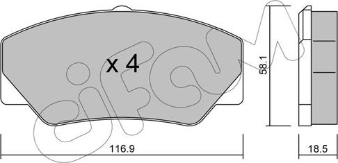 Cifam 822-056-0 - Kit de plaquettes de frein, frein à disque cwaw.fr