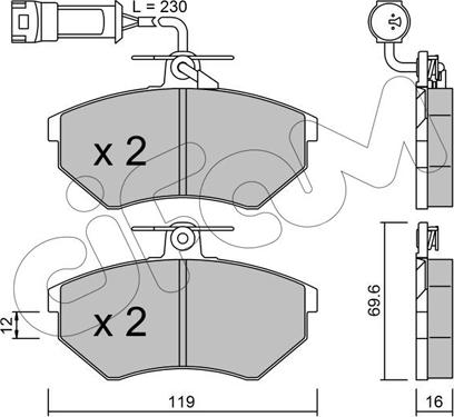 Cifam 822-050-4 - Kit de plaquettes de frein, frein à disque cwaw.fr