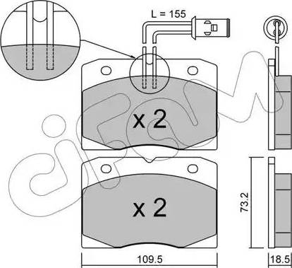 Cifam 822-051-0 - Kit de plaquettes de frein, frein à disque cwaw.fr